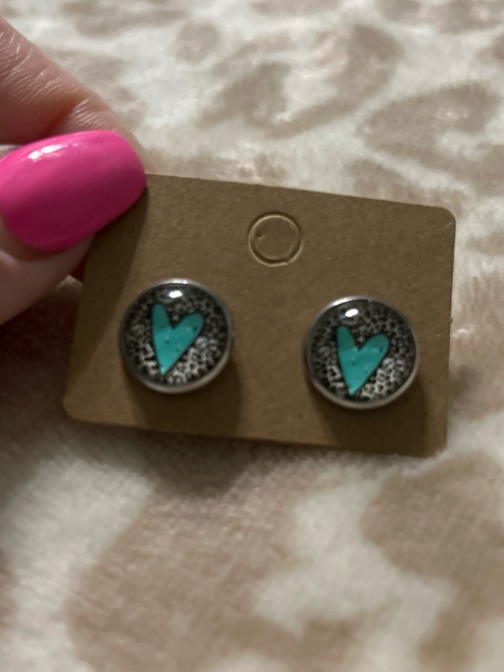 Turquoise Heart Stud Earrings - Women Jewelry